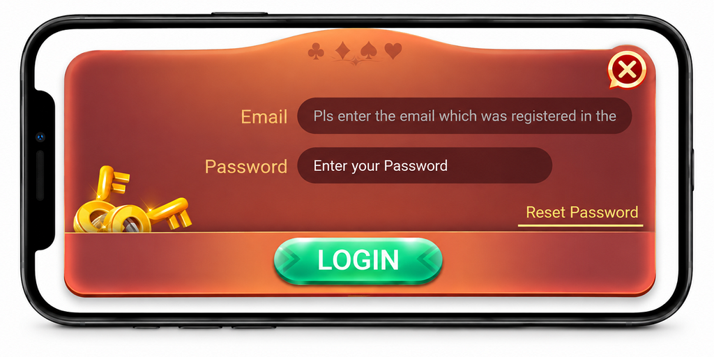 3 Patti No1 login screen with email and password fields